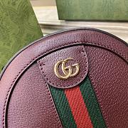 Gucci Ophidia Mini Round Leather Shoulder Bag in Red 18x18x4.5cm - 2