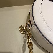Gucci Ophidia Mini Round Leather Shoulder Bag in White 18x18x4.5cm - 6