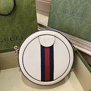 Gucci Ophidia Mini Round Leather Shoulder Bag in White 18x18x4.5cm - 4