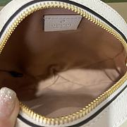 Gucci Ophidia Mini Round Leather Shoulder Bag in White 18x18x4.5cm - 3