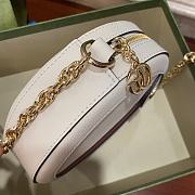 Gucci Ophidia Mini Round Leather Shoulder Bag in White 18x18x4.5cm - 2