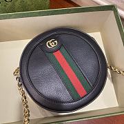 Gucci Ophidia Mini Round Leather Shoulder Bag in Black 18x18x4.5cm - 6