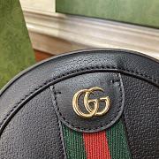 Gucci Ophidia Mini Round Leather Shoulder Bag in Black 18x18x4.5cm - 5