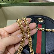 Gucci Ophidia Mini Round Leather Shoulder Bag in Black 18x18x4.5cm - 4