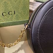 Gucci Ophidia Mini Round Leather Shoulder Bag in Black 18x18x4.5cm - 2