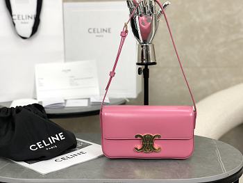 Celine Triomphe Shoulder Bag in Pink 20x10x4cm