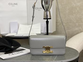 Celine Triomphe Shoulder Bag in Grey 20x10x4cm