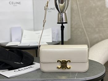 Celine Triomphe Shoulder Bag in White 20x10x4cm