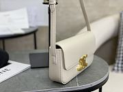 Celine Triomphe Shoulder Bag in White 20x10x4cm - 6