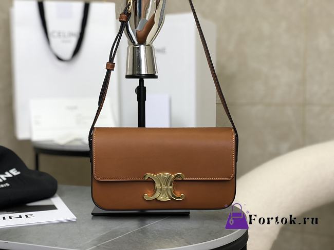 Celine Triomphe Shoulder Bag in Brown 20x10x4cm - 1