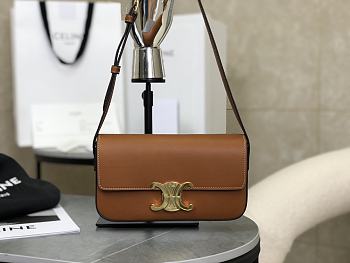 Celine Triomphe Shoulder Bag in Brown 20x10x4cm