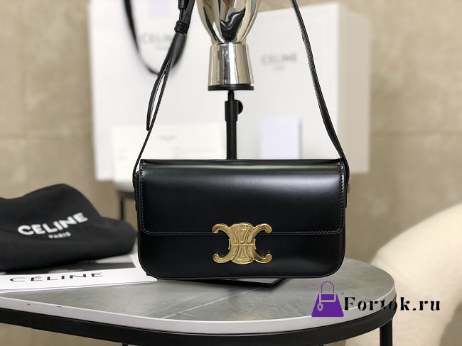 Celine Triomphe Shoulder Bag in Black 20x10x4cm - 1