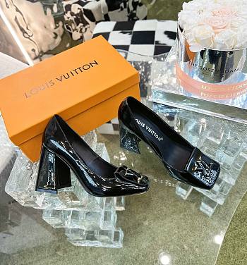 Louis Vuitton Square-Toed High Heel Shoes in Black