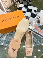Louis Vuitton Square-Toed High Heel Shoes in Beige - 4