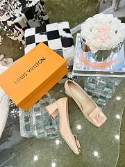 Louis Vuitton Square-Toed High Heel Shoes in Beige - 3