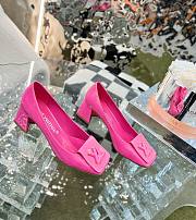 Louis Vuitton Square-Toed High Heel Shoes in Pink - 1