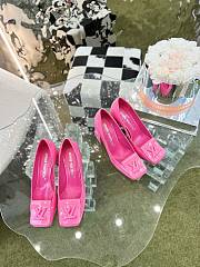 Louis Vuitton Square-Toed High Heel Shoes in Pink - 6