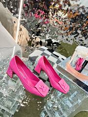 Louis Vuitton Square-Toed High Heel Shoes in Pink - 3