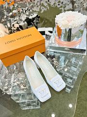 Louis Vuitton Square-Toed High Heel Shoes in White - 5