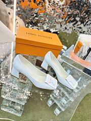 Louis Vuitton Square-Toed High Heel Shoes in White - 2