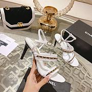Chanel Double C Chain High Heel Sandals in White - 2
