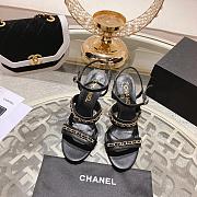 Chanel Double C Chain High Heel Sandals in Black - 1