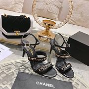 Chanel Double C Chain High Heel Sandals in Black - 5
