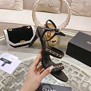 Chanel Double C Chain High Heel Sandals in Black - 4