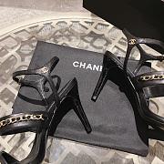 Chanel Double C Chain High Heel Sandals in Black - 2