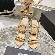Chanel Double C Chain High Heel Sandals in Beige - 1