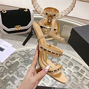 Chanel Double C Chain High Heel Sandals in Beige - 6