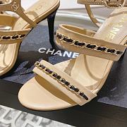 Chanel Double C Chain High Heel Sandals in Beige - 5