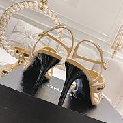 Chanel Double C Chain High Heel Sandals in Beige - 3