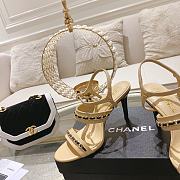 Chanel Double C Chain High Heel Sandals in Beige - 2