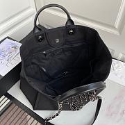 Chanel Tote Canvas Bag With Pearls in Black 38x30x21cm - 6