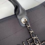 Chanel Tote Canvas Bag With Pearls in Black 38x30x21cm - 2