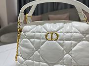 Dior Cowhide Leather Shoulder Bag in White 20x13cm - 3