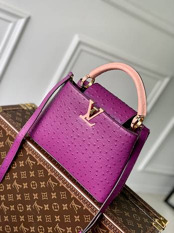 Louis Vuitton Capucines Monogram Flower Pattern Bag in Pink 27×18×9 cm