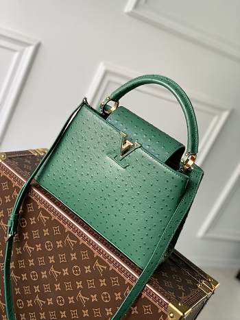 Louis Vuitton Capucines Monogram Flower Pattern Bag in Green 31.5×20×11 cm