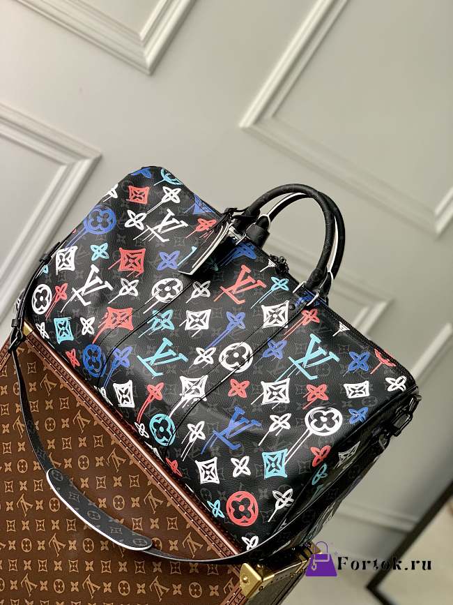 Louis Vuitton Keepall Bandoulière Monogram Eclipse Bag 50x29x23cm - 1