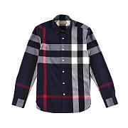 Burberry Check Stretch Cotton Poplin Shirt in Blue - 1