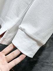 Burberry Check Collar Long Sleeve T-Shirt in White/Black - 4