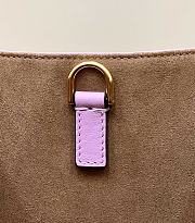 Fendi Embossed Leather Tote Bag in Purple 37x13.5x32cm - 6