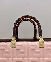 Fendi Embossed Leather Tote Bag in Pink 37x13.5x32cm - 4