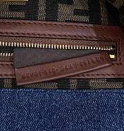 Fendi Baguette Chain Midi Dark Blue Denim Bag 24x7x13cm - 5