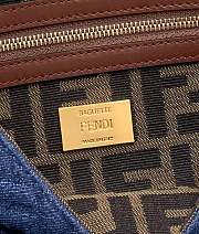 Fendi Baguette Chain Midi Dark Blue Denim Bag 24x7x13cm - 4