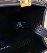 Fendi Embossed Leather Mini Tote Bag in Black 13x5x17cm - 4