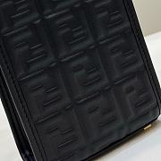 Fendi Embossed Leather Mini Tote Bag in Black 13x5x17cm - 3