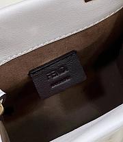 Fendi Embossed Leather Mini Tote Bag in White 13x5x17cm - 5