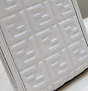 Fendi Embossed Leather Mini Tote Bag in White 13x5x17cm - 3